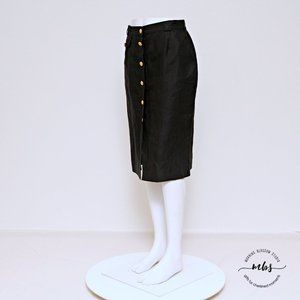 Escada Margaretha Linen Buttoned Pencil Skirt